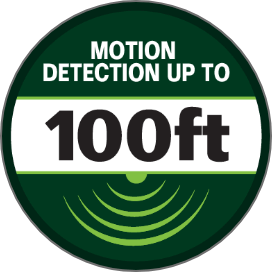 Motion detection up to 100ft icon