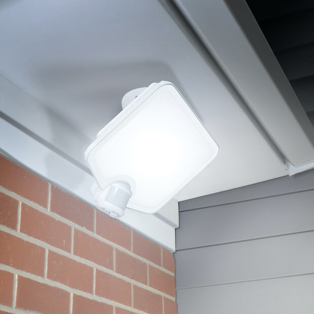 Hyper Bright Light at night, eave Mounted