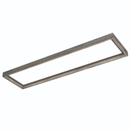 Chesca 48-in LED Bronze Flat Panel Ceiling Light with Weathered White Oak Frame, FP1312-WWO-48LFC