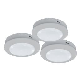 3-Pack 3.5-in Battery-Operated LED Tap Puck Light - Grey, BO1082-GRY-09LF3