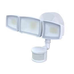 240-Degree 3-Head LED Motion-Activated Dusk to Dawn Security Flood Light - White, SE1095-WH3-02LF0