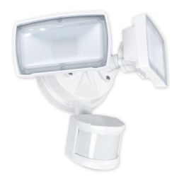 Good Earth Lighting 180-Degree 2-Head LED Motion-Activated Flood Light with Timer - White, SE1291-WH3-02LF0