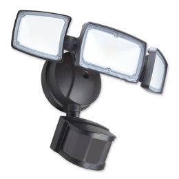 240-Degree 3-Head 3300 Lumen Dual Detection LED Motion-Activated Flood Light with Timer - Bronze, SE1293-BP2-02LF0