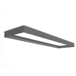 Madison 48-in White LED Flat Panel Ceiling Light with Farmhouse Grey Frame, LF1194-GY6-48LF4
