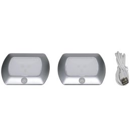 2-Pack 3.8-in Rechargeable LED Motion-Activated Puck Light - Silver, RE1120-SIL-04LF3