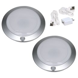 2-Pack 7-in Rechargeable LED Motion-Activated Closet Light - Silver, RE1146-SIL-07LF3