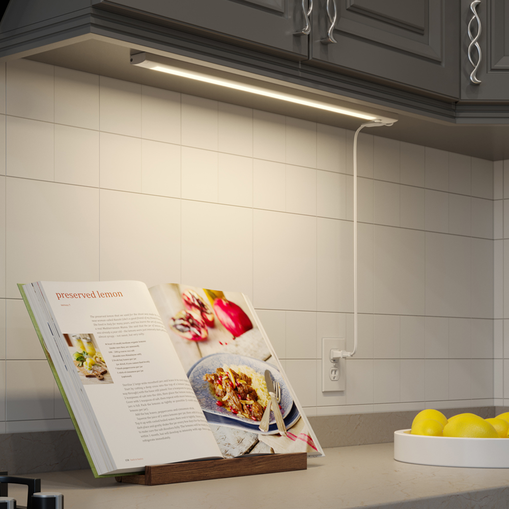 36in LED Under Cabinet Lights Direct Wire White Kitchen Home 3000K 1200 Lumens 